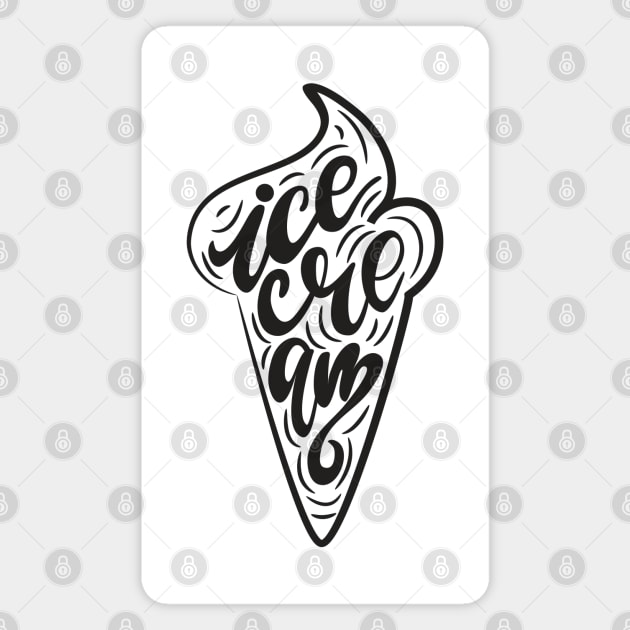 ice cream typo Magnet by Mako Design 